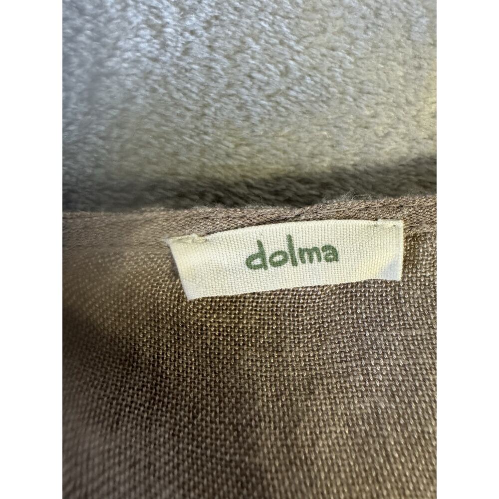 Dolma Linen Duster Womens M Oversized Taupe Lagenlook Long Jacket Boho India - Picture 8 of 14